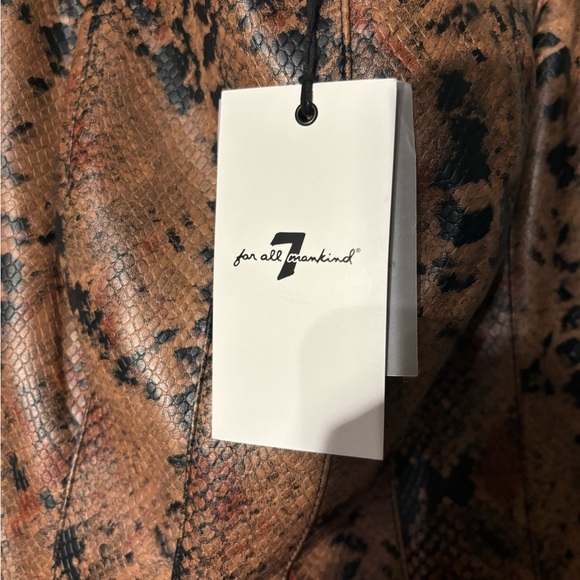 7 For All Mankind Faux Leather snakeskin Dress Sleeveless Midi. XS NWTs - Picture 10 of 17